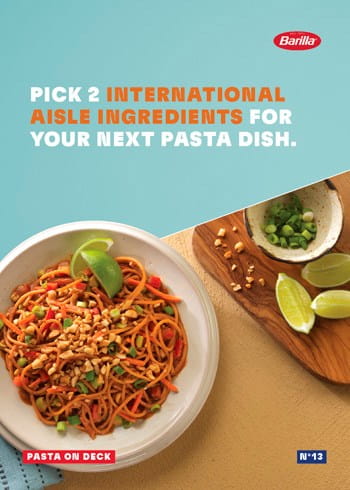 Pick 2 international aisle ingredients for your next pasta dish.